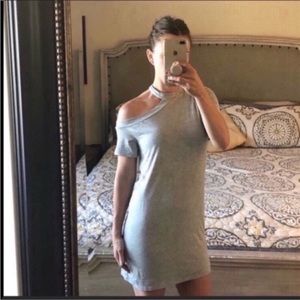 The Vanity Room gray cutout T-shirt dress